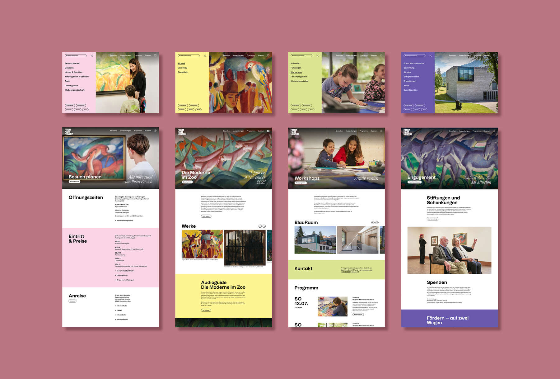Franz Marc Museum – Website – Seitenüberblick